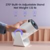 [270°Adjustable Stand] Mini projector with WiFi and Bluetooth, Outdoor Portable Movie Projector 1080P Support, Auto Keystone Home Projector for Phone/TV Stick/Laptop, WiMiUS Latest S27 - Image 7